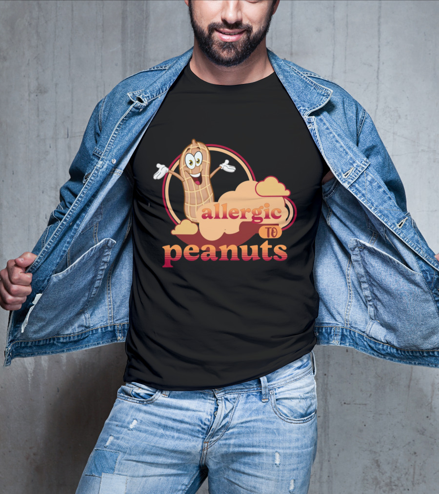 Allergic To Peanuts Cartoon Peanut Cloud T-Shirt