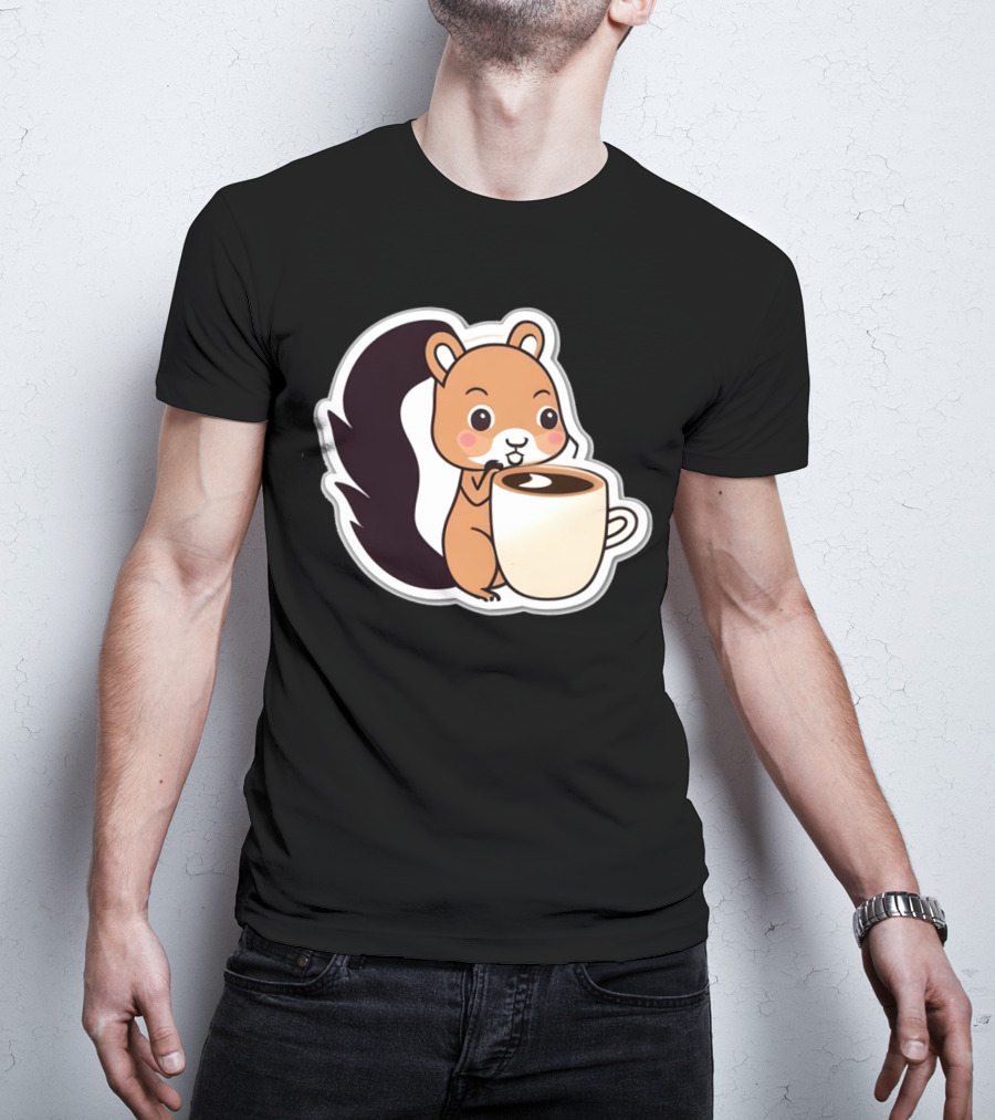 Happy Squirrel Coffee Hug T-Shirt