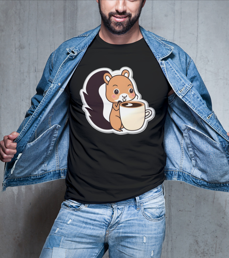 Happy Squirrel Coffee Hug T-Shirt