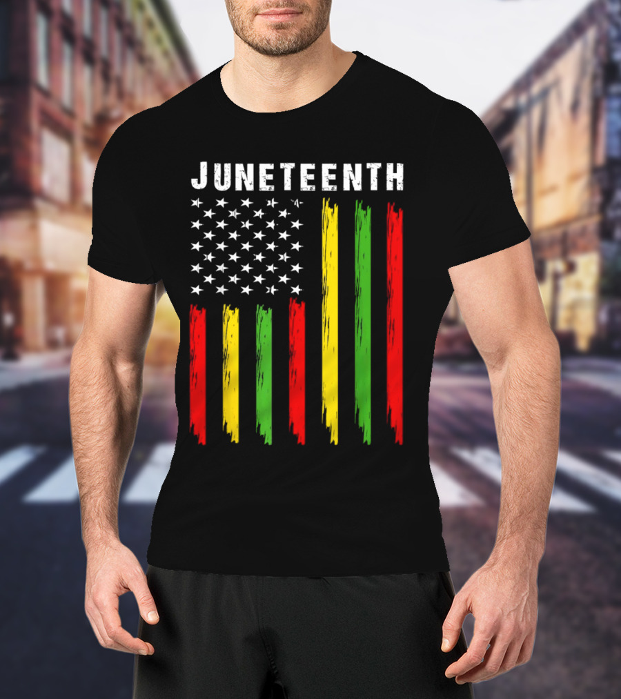 Juneteenth African American Flag Colors Stars Stripes T-Shirt