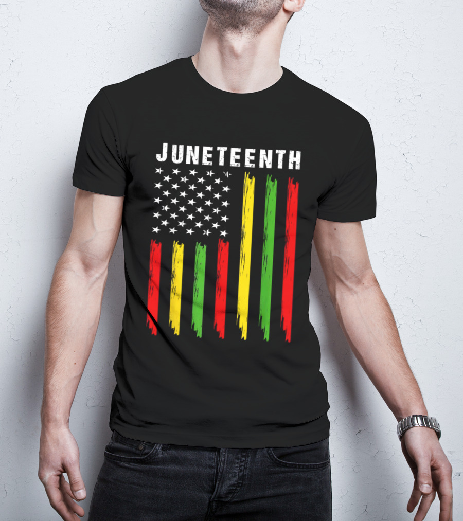 Juneteenth African American Flag Colors Stars Stripes T-Shirt