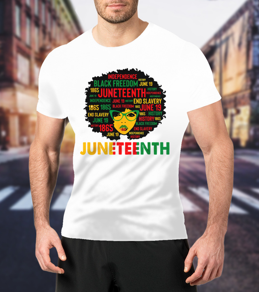 Juneteenth Independence Black Freedom End Slavery History June 19 1865 Afro Queen T-Shirt