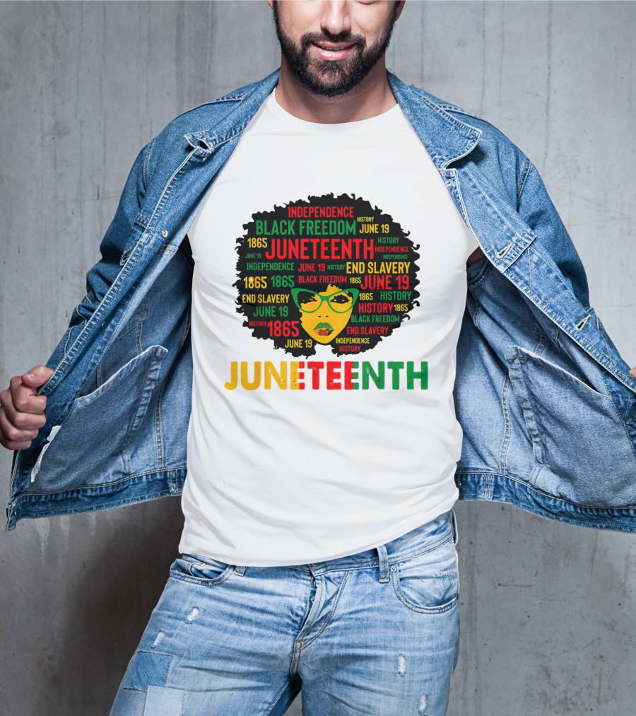 Juneteenth Independence Black Freedom End Slavery History June 19 1865 Afro Queen T-Shirt