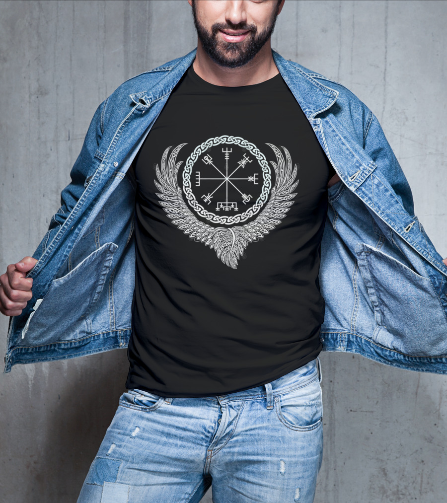 Celtic Raven's Wing Vegvisir Nordic T-Shirt
