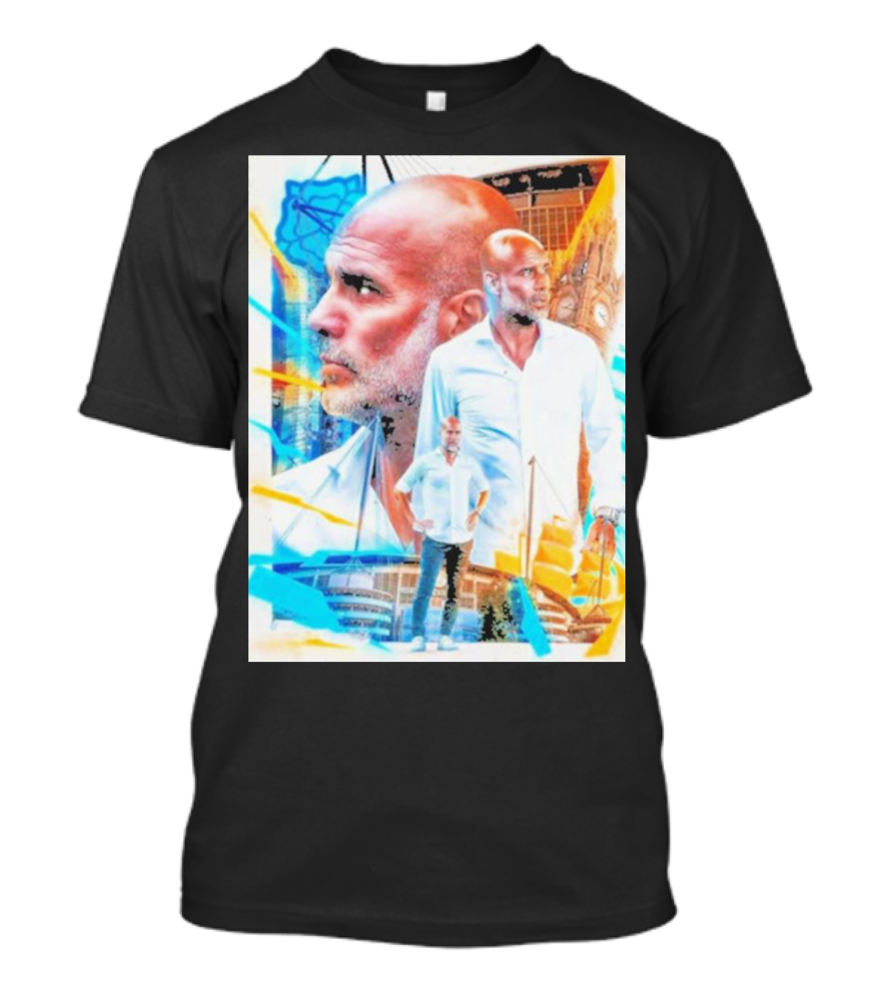 Josep Pep Guardiola New Football Bold Artful Portrait With Vibrant Urban Backdrop T-Shirt