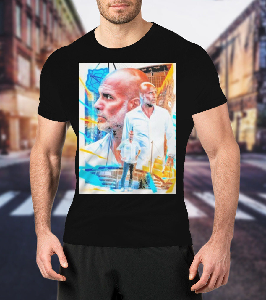 Josep Pep Guardiola New Football Bold Artful Portrait With Vibrant Urban Backdrop T-Shirt
