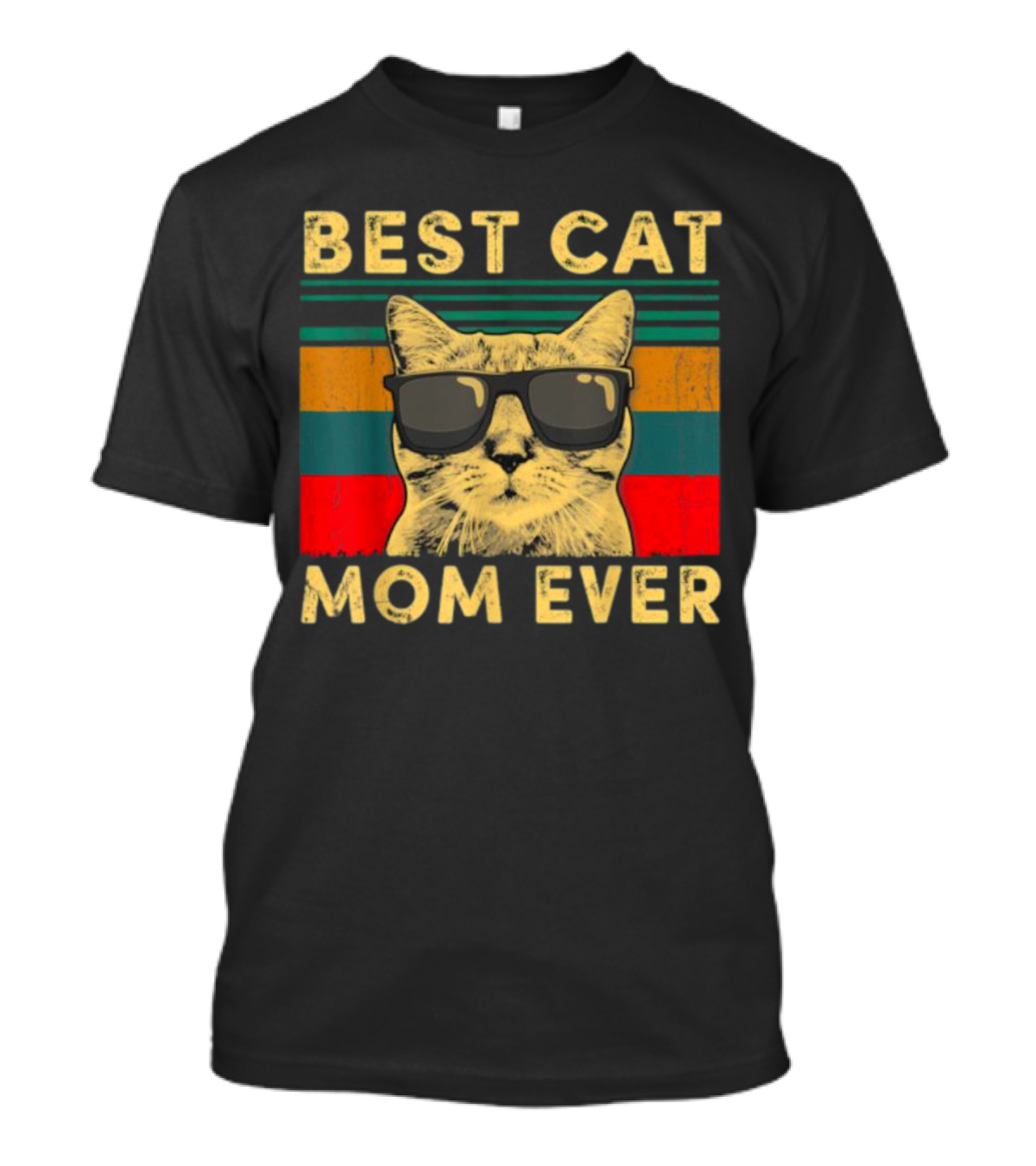 Best Cat Mom Ever Vintage Mother's Day Cat With Sunglasses T-Shirt