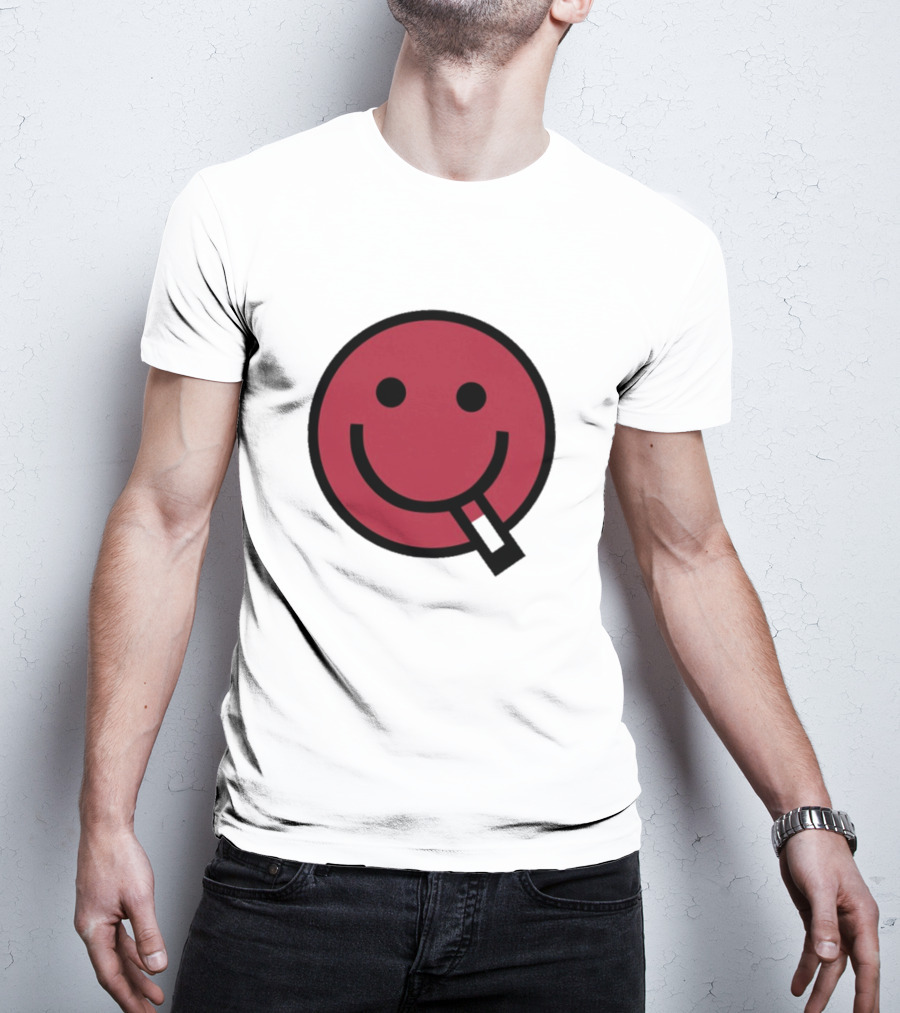 Devolver Digital Cyggy Smiley Face Icon With Cigarette T-Shirt