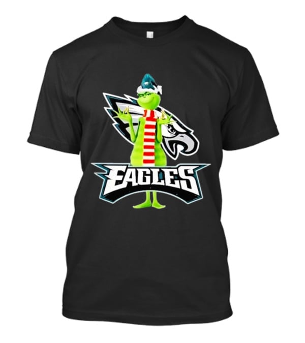 Grinch Philadelphia Eagles NFL Team Logo Combination T-Shirt
