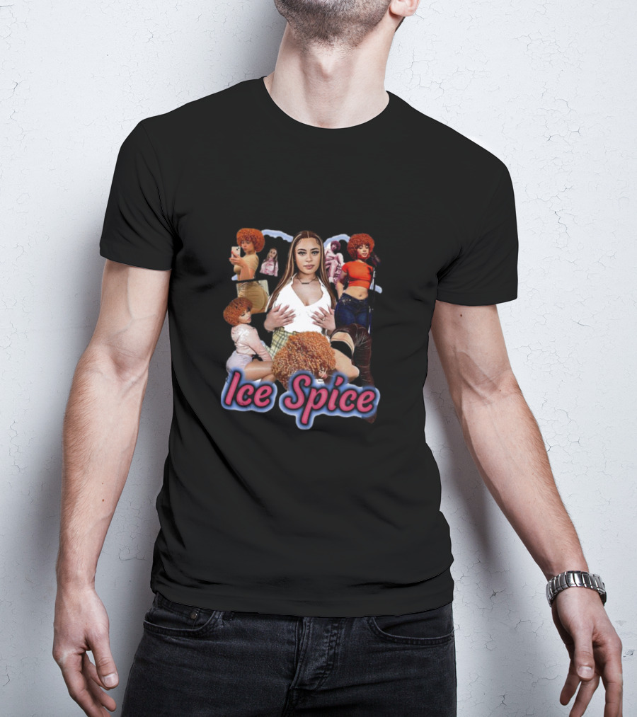 Ice Spice Vintage Hip-Hop Collage Style T-Shirt