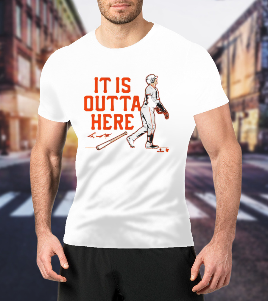 Mike Yastrzemski It Is Outta Here Baseball Signature Print T-Shirt