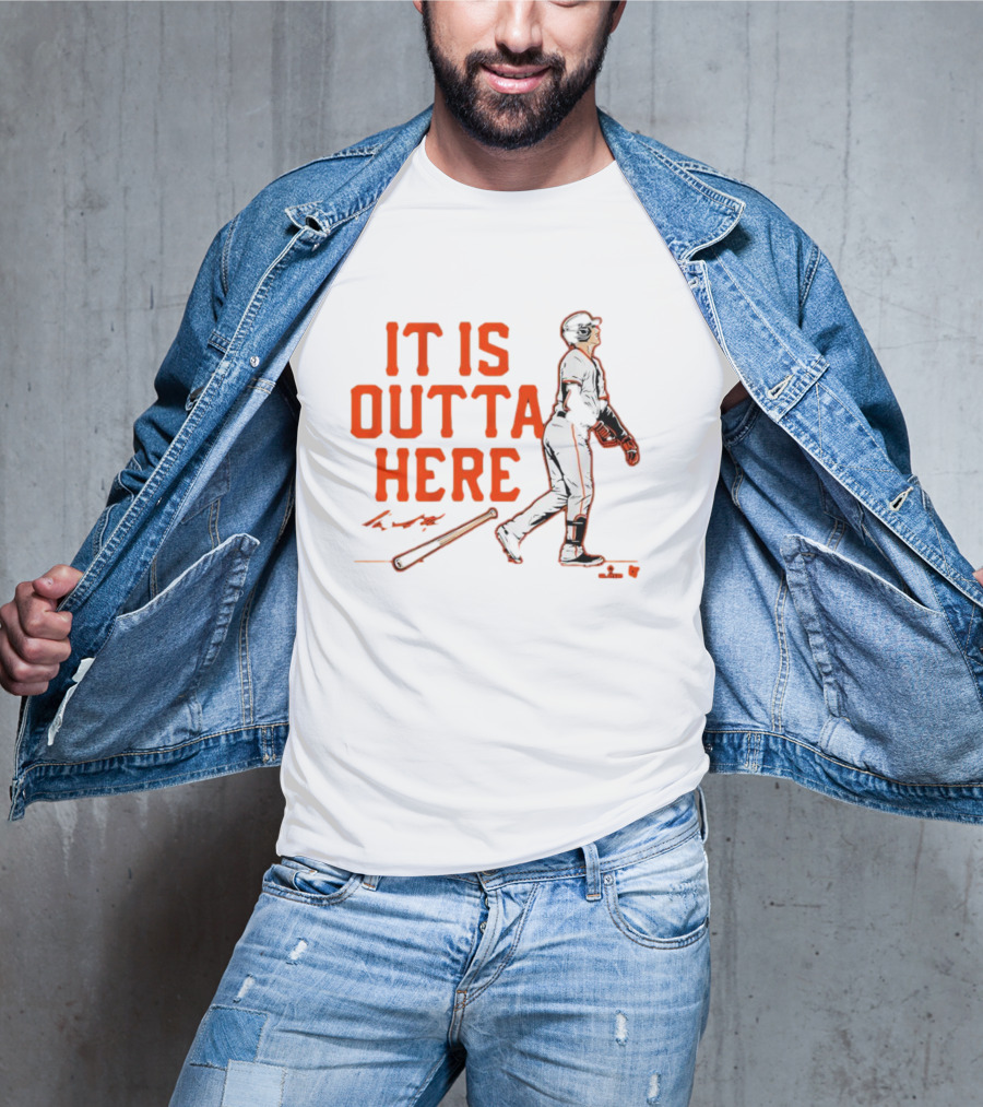 Mike Yastrzemski It Is Outta Here Baseball Signature Print T-Shirt