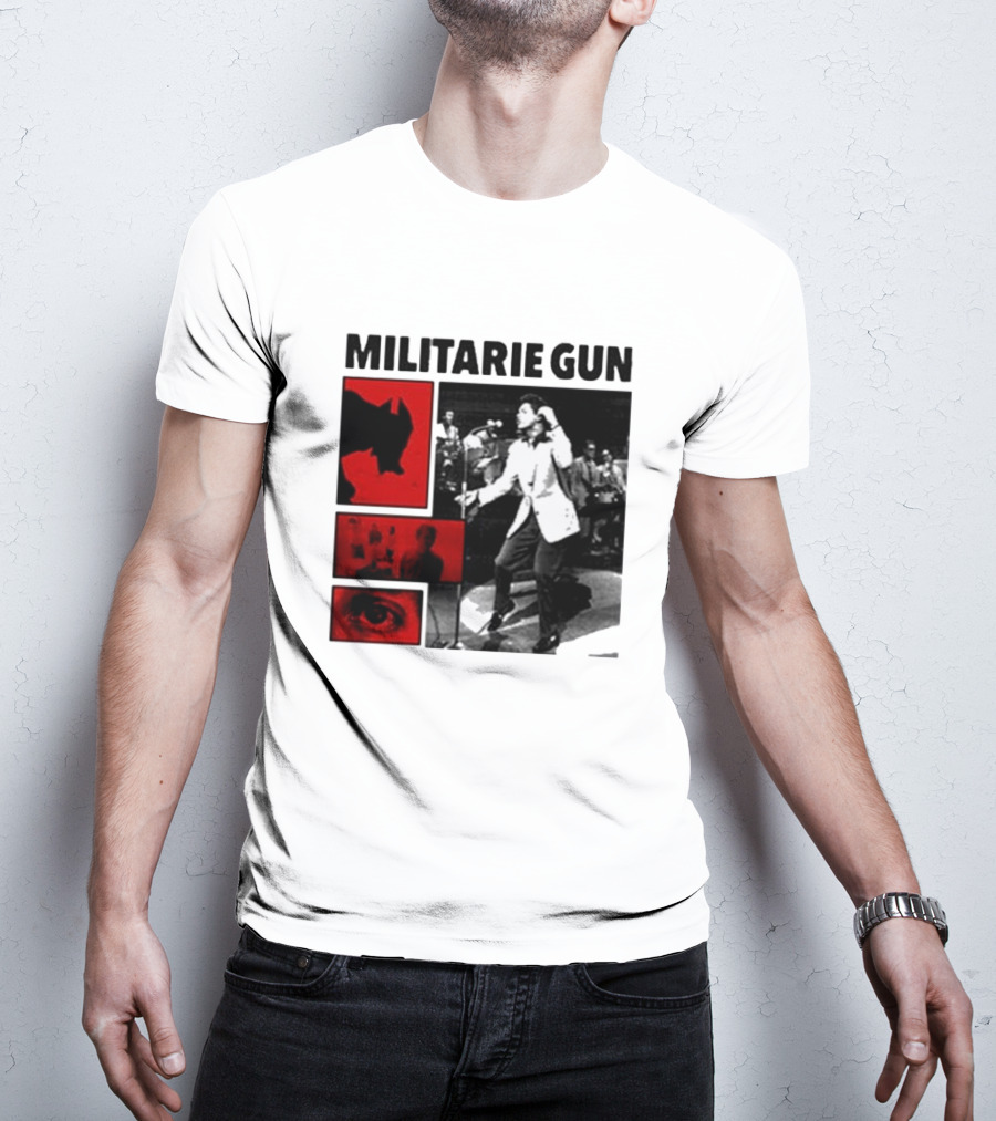 MILITARIE GUN Red Black Collage Performance T-Shirt