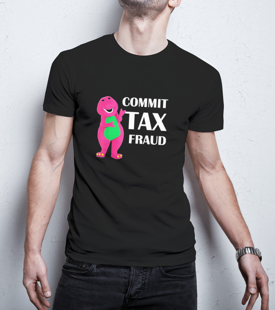 New Limited Commit Tax Fraud Dinosaur T-Shirt