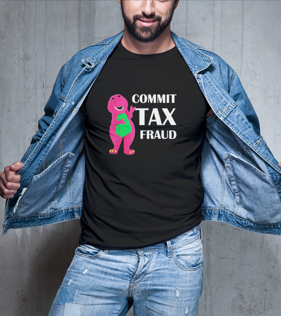 New Limited Commit Tax Fraud Dinosaur T-Shirt