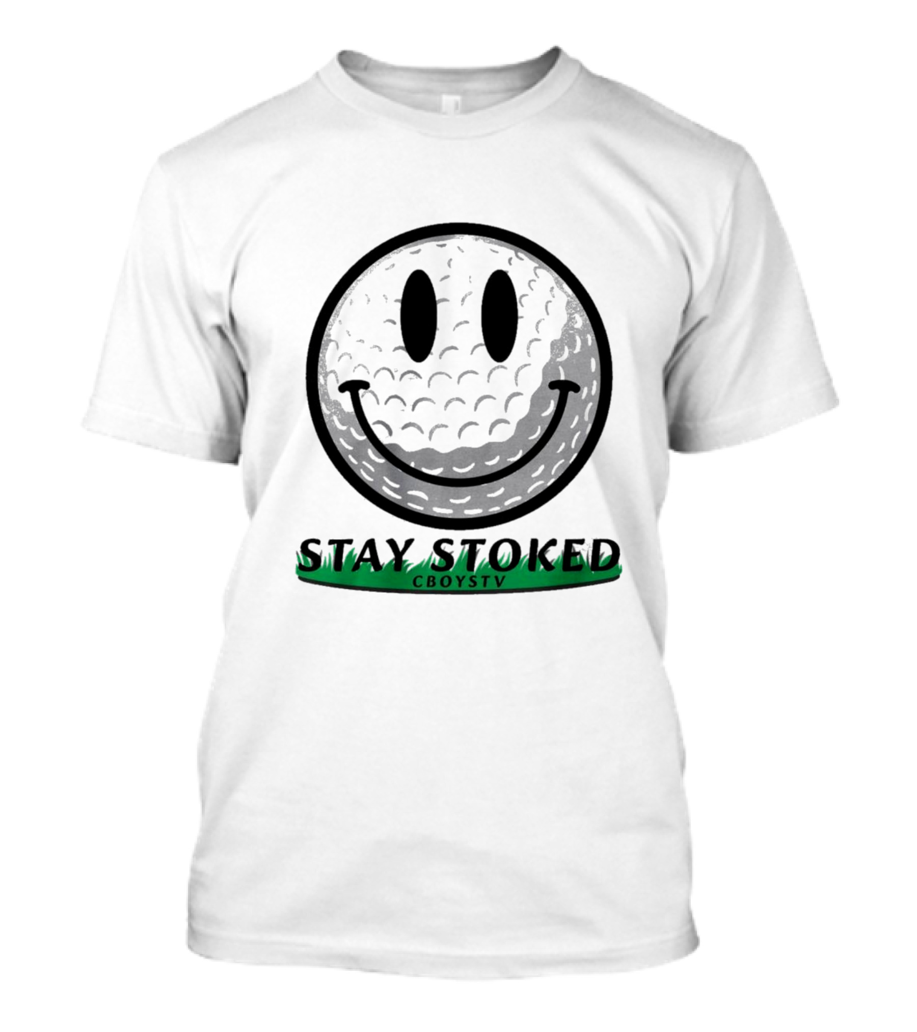 STAY STOKED CBOYSTV Golf Smile Face T-Shirt