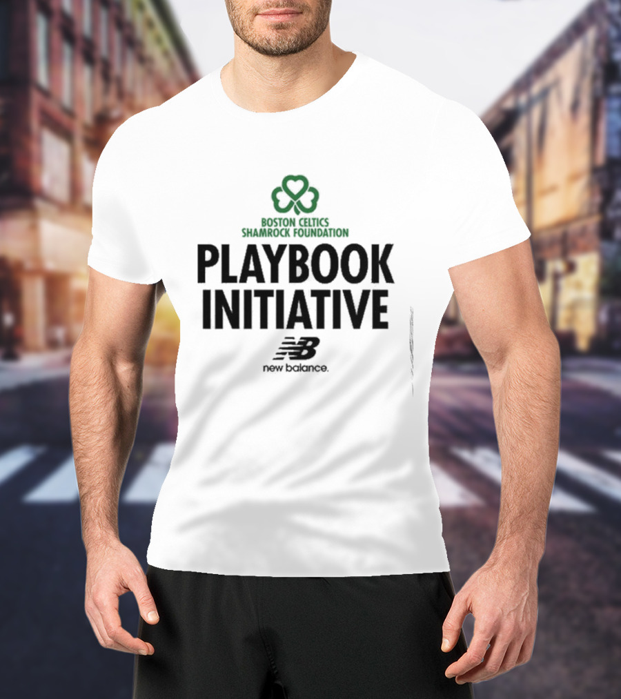 Boston Celtics Shamrock Foundation Playbook Initiative New Balance T-Shirt