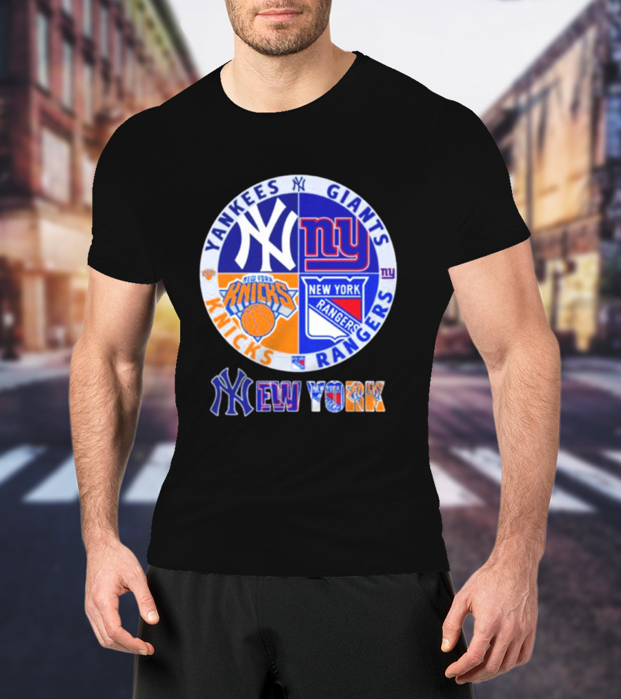Yankees Giants Rangers Knicks New York Sports Teams T-Shirt