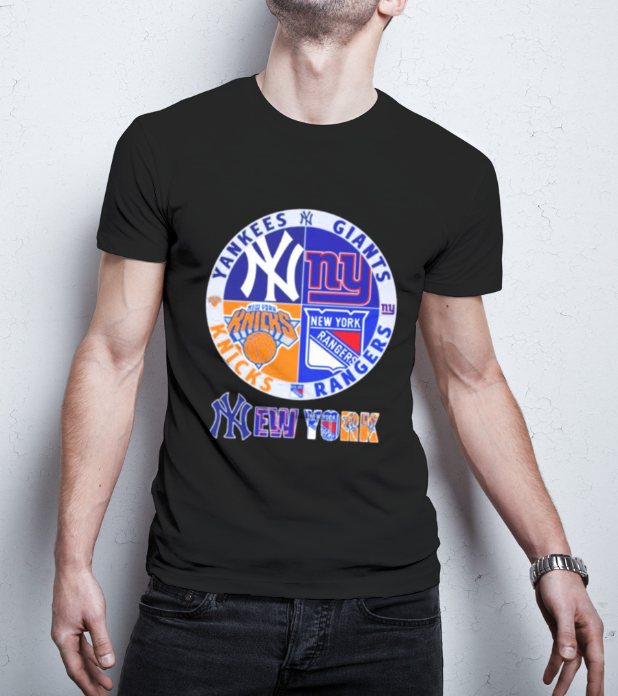 Yankees Giants Rangers Knicks New York Sports Teams T-Shirt