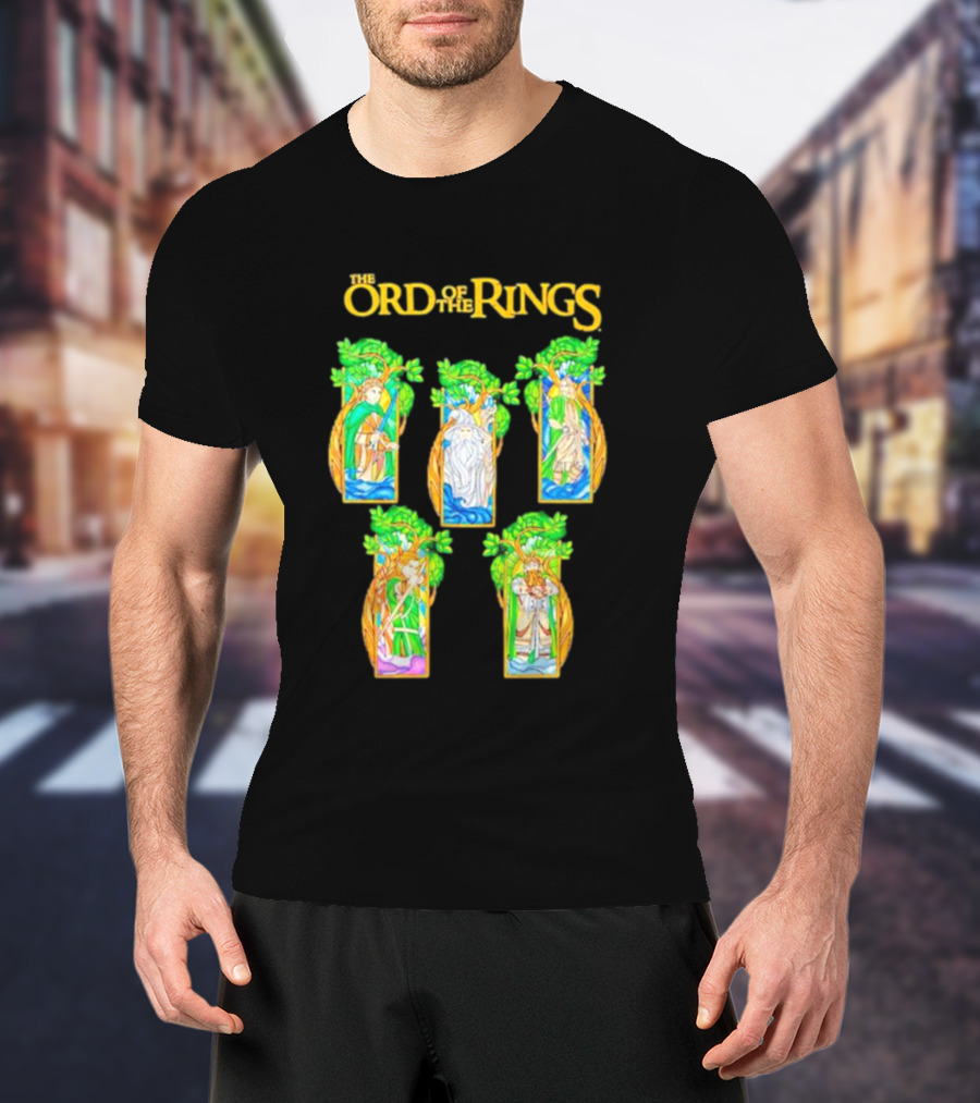 The Lord Of The Rings Stained Glass Characters T-Shirt