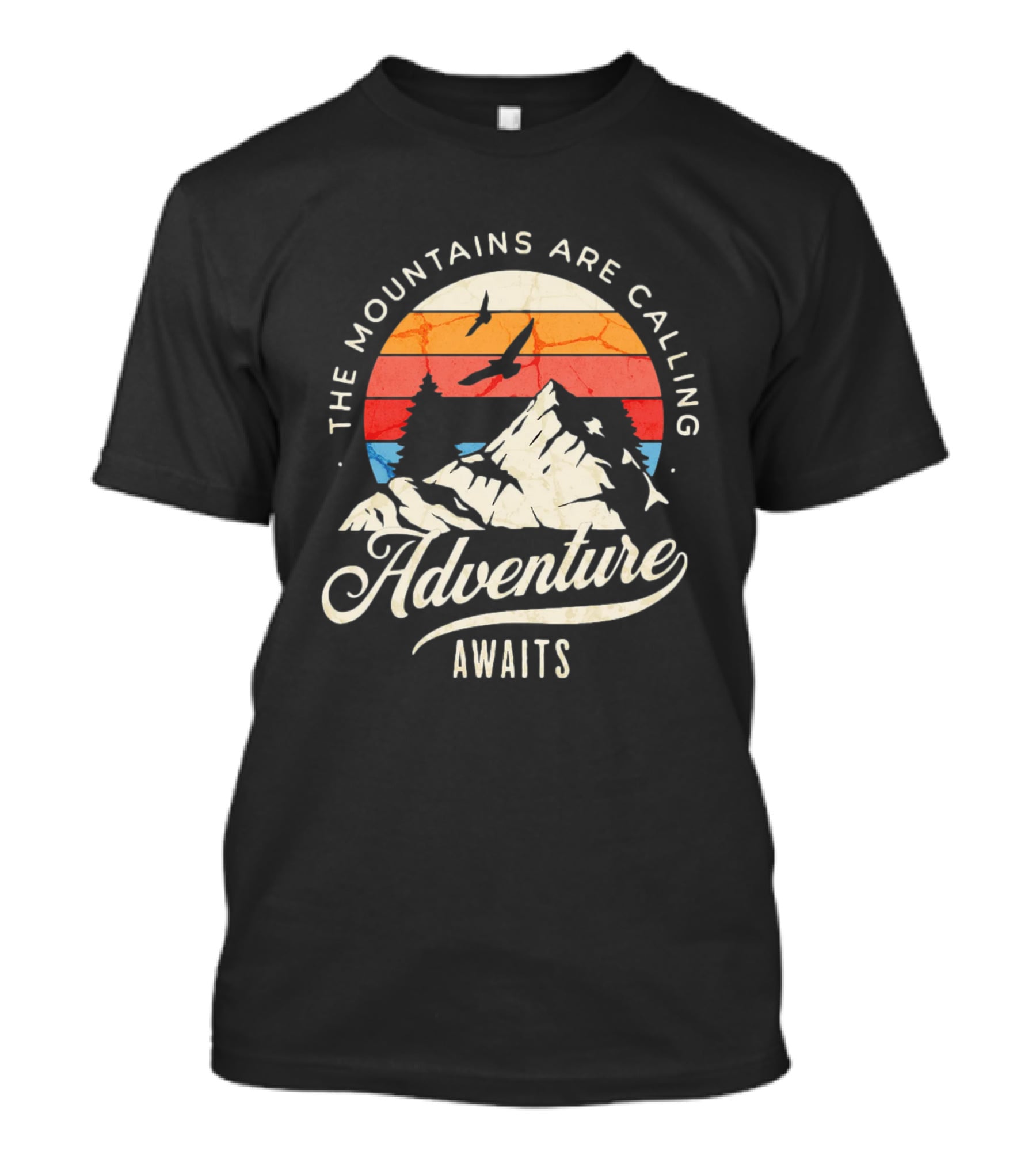 The Mountains Are Calling Adventure Awaits Wilderness Camping T-Shirt