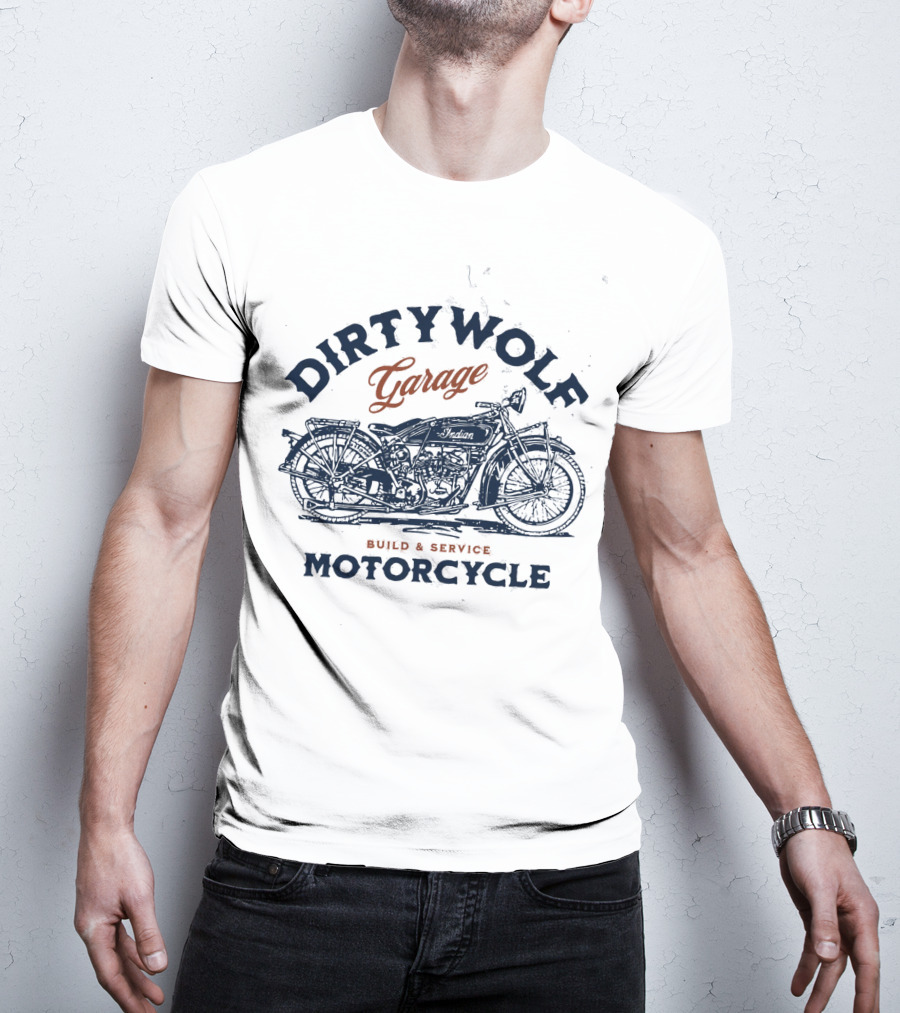 Dirtywolf Garage Motorcycle Build And Service T-Shirt