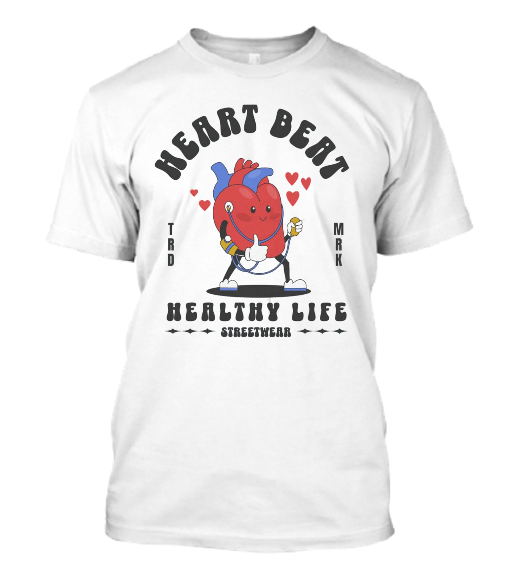 Heart Beat Groovy Healthy Life Streetwear T-Shirt