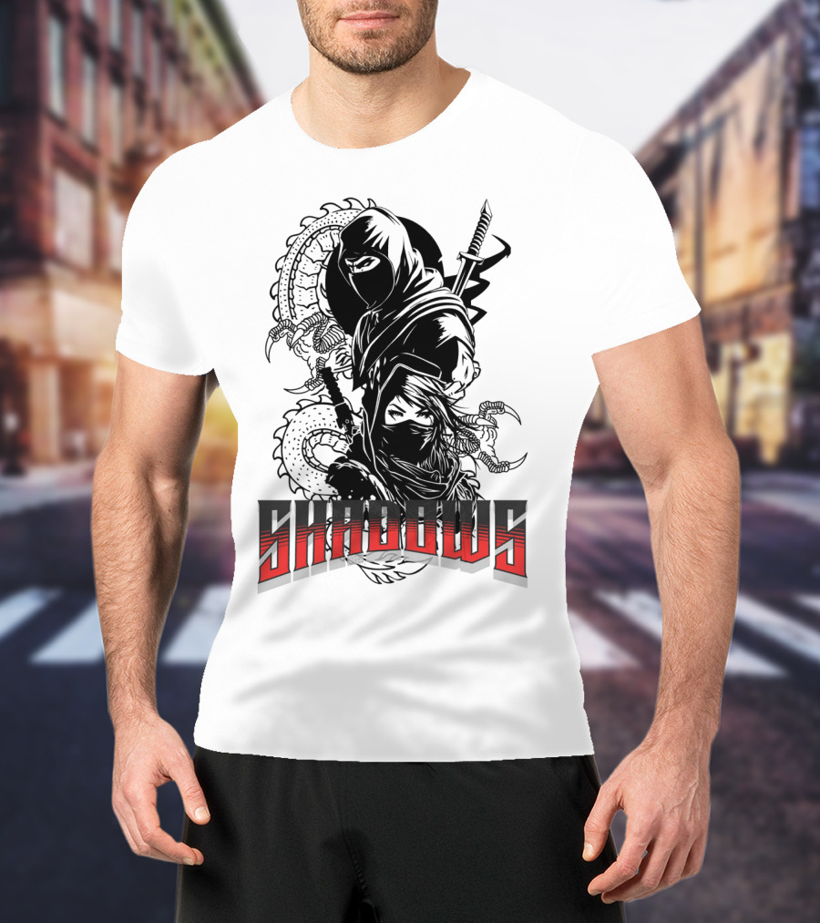 Shadows Ninja Warriors With Swords And Serpents T-Shirt