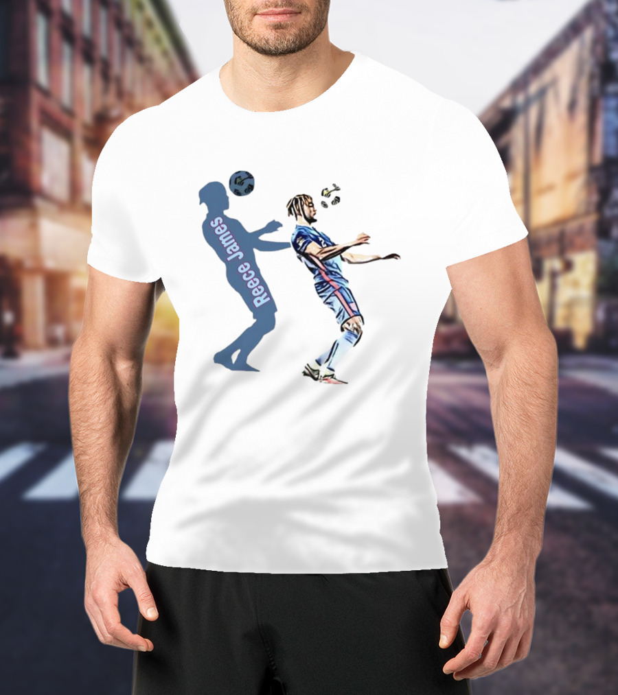 Reece James Football Silhouette And Player Action T-Shirt