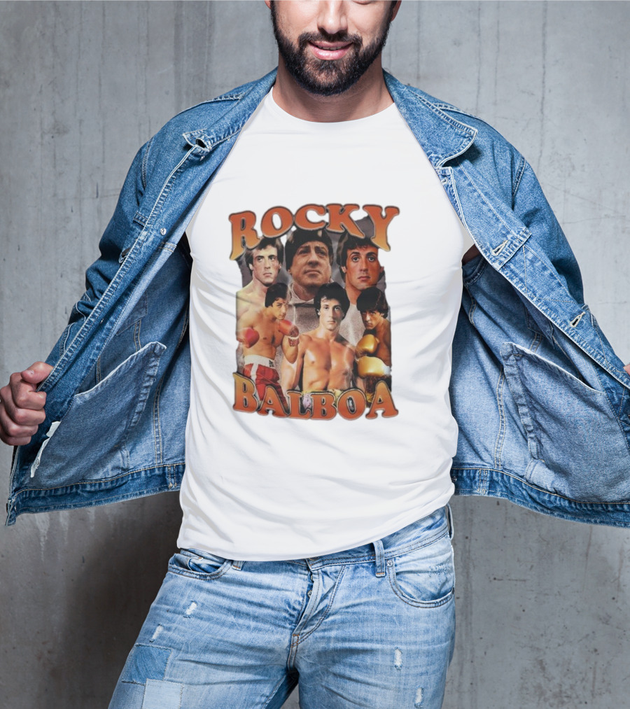 Rocky Balboa Iconic Boxing Legend Film Character Montage T-Shirt