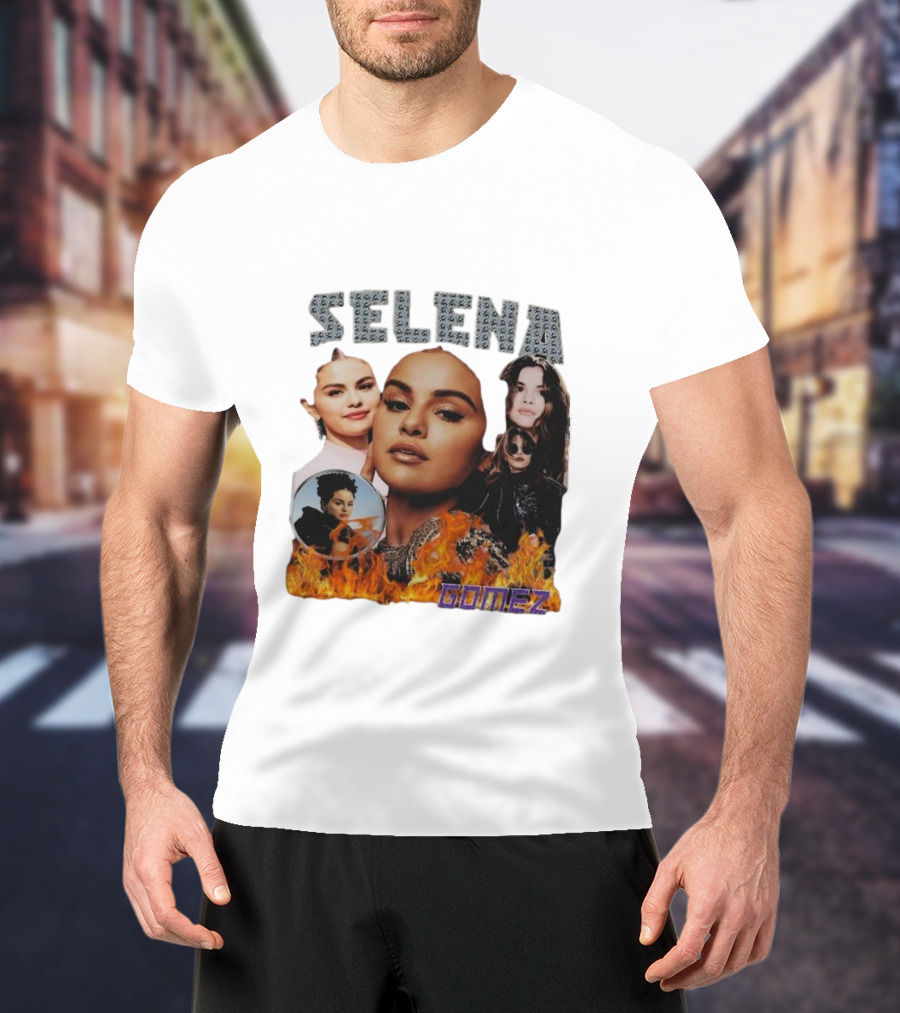 Selena Gomez Flame Collage Homage T-Shirt