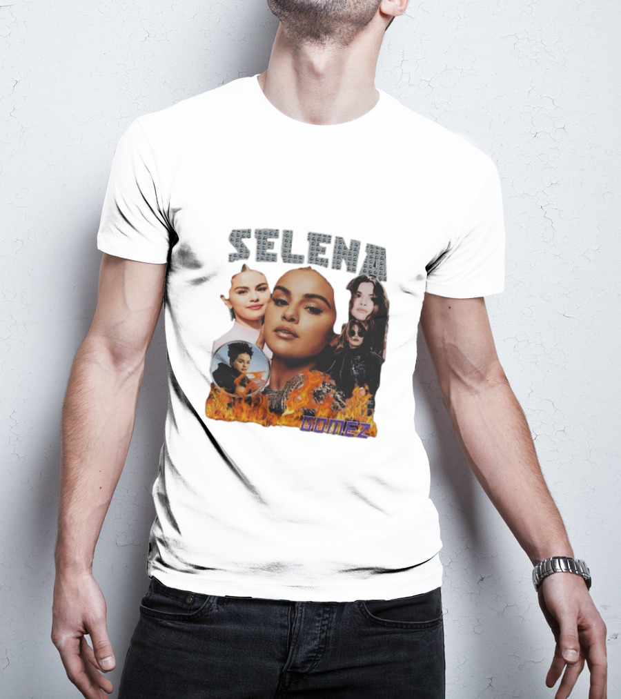 Selena Gomez Flame Collage Homage T-Shirt