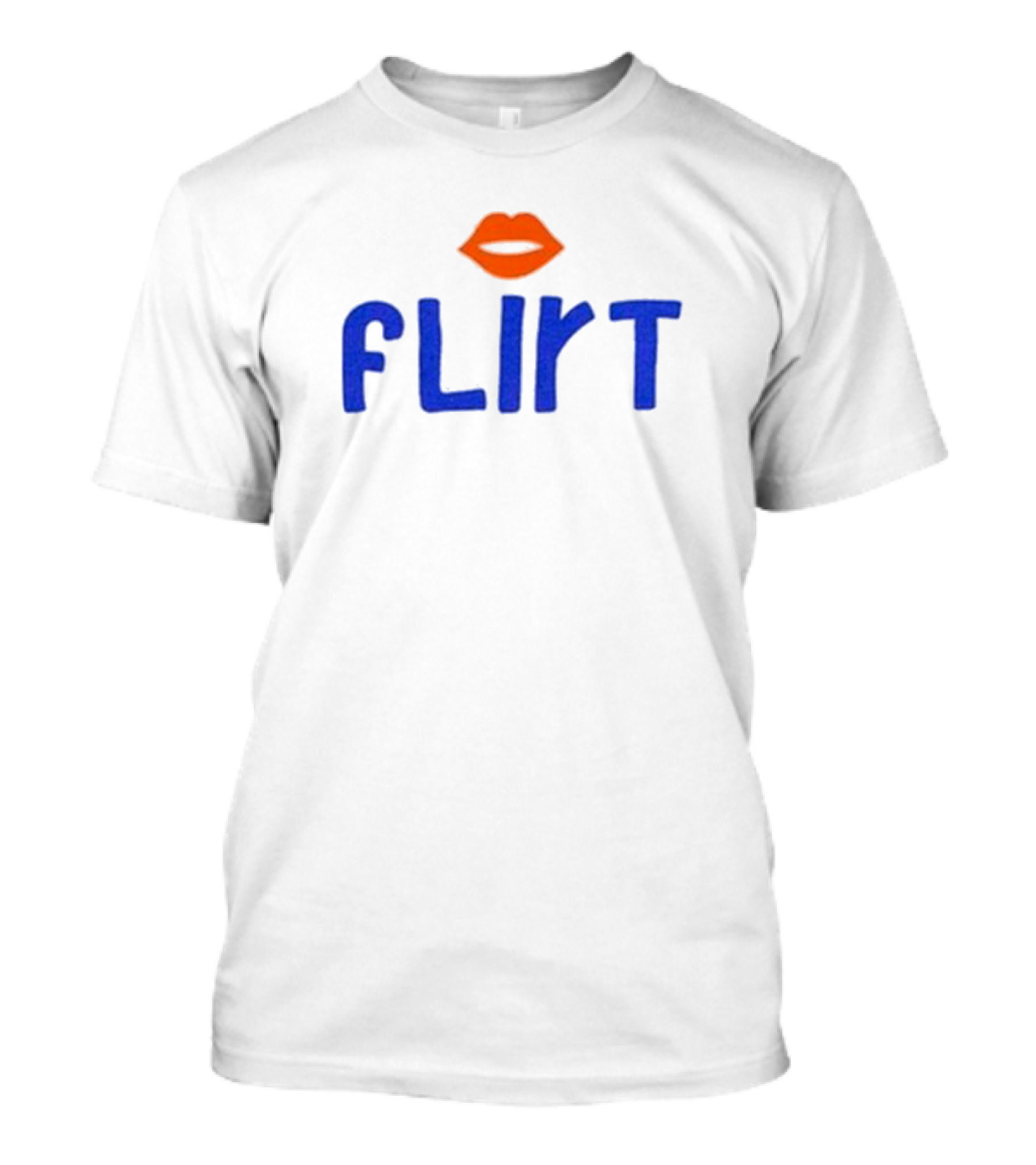 Flirt Lips Blue Text T-Shirt