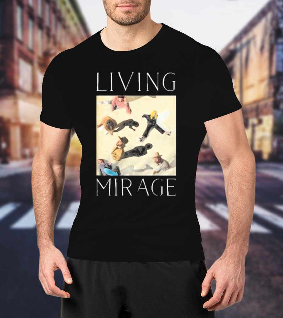 LIVING MIRAGE Album Cover With Band Members Aerial View T-Shirt