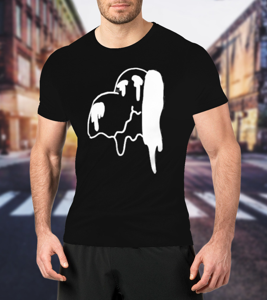 Snoopy Melting Drip Black White T-Shirt