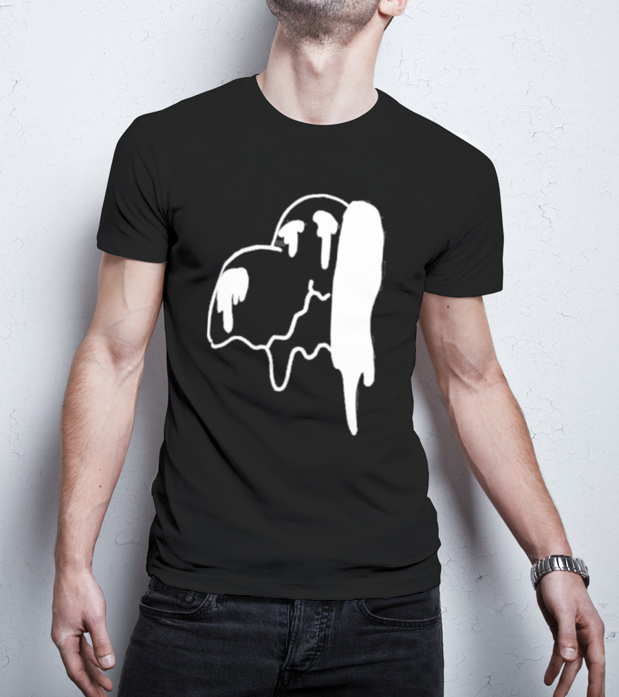 Snoopy Melting Drip Black White T-Shirt