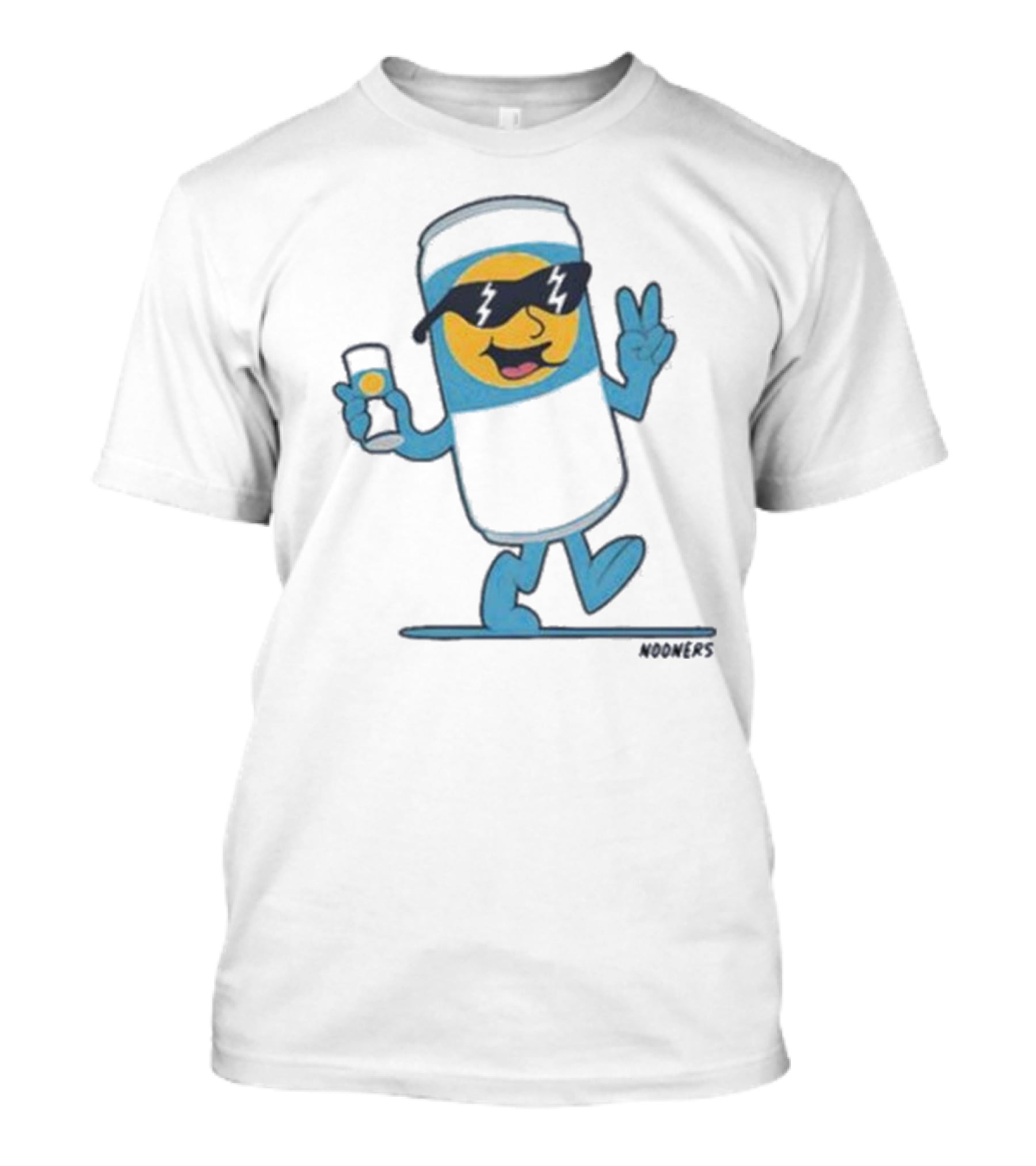 Nooners Cool Blue Drink Character Summer Vibes T-Shirt