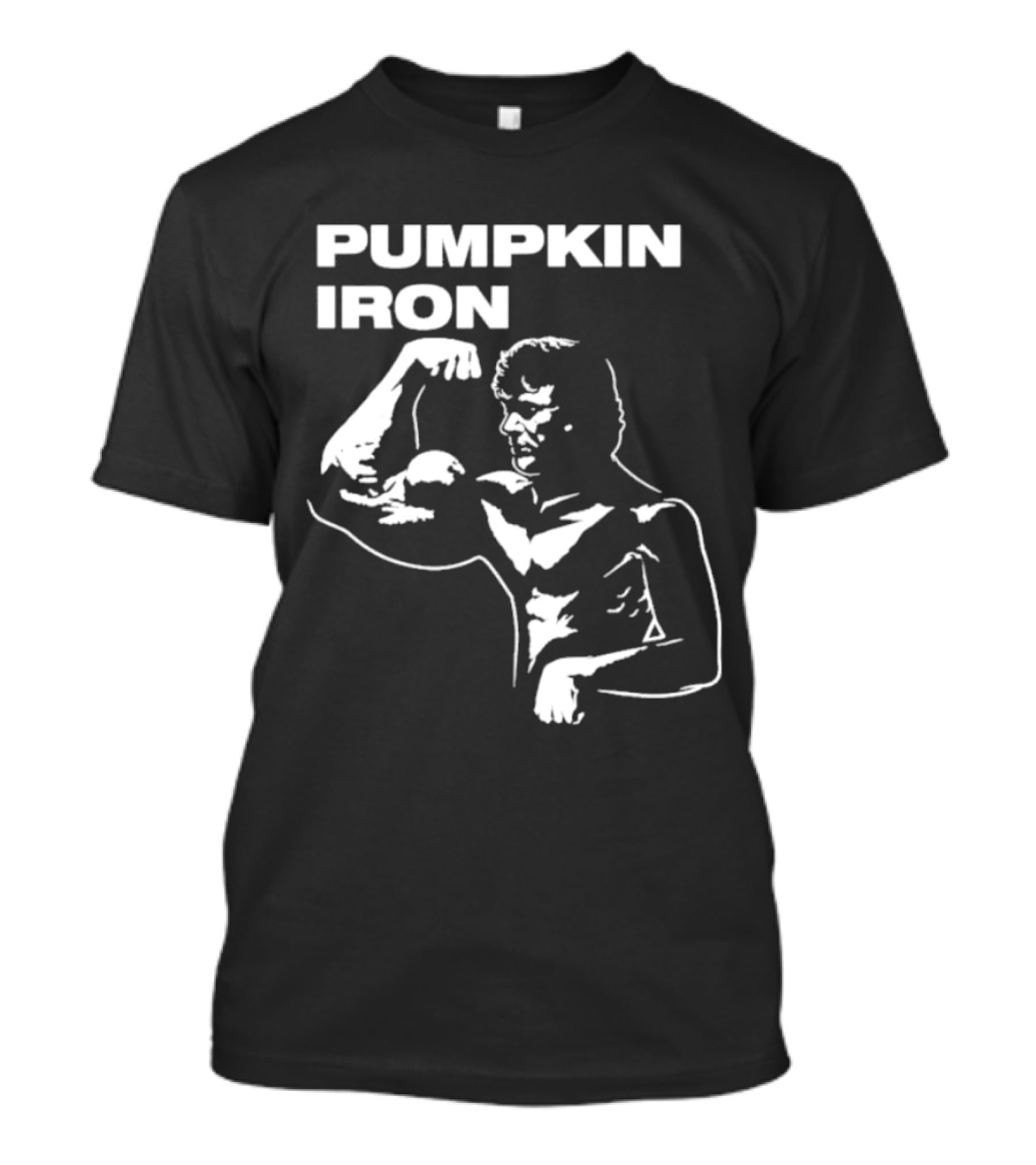 Pumpkin Iron Bodybuilder Flexing Muscles T-Shirt