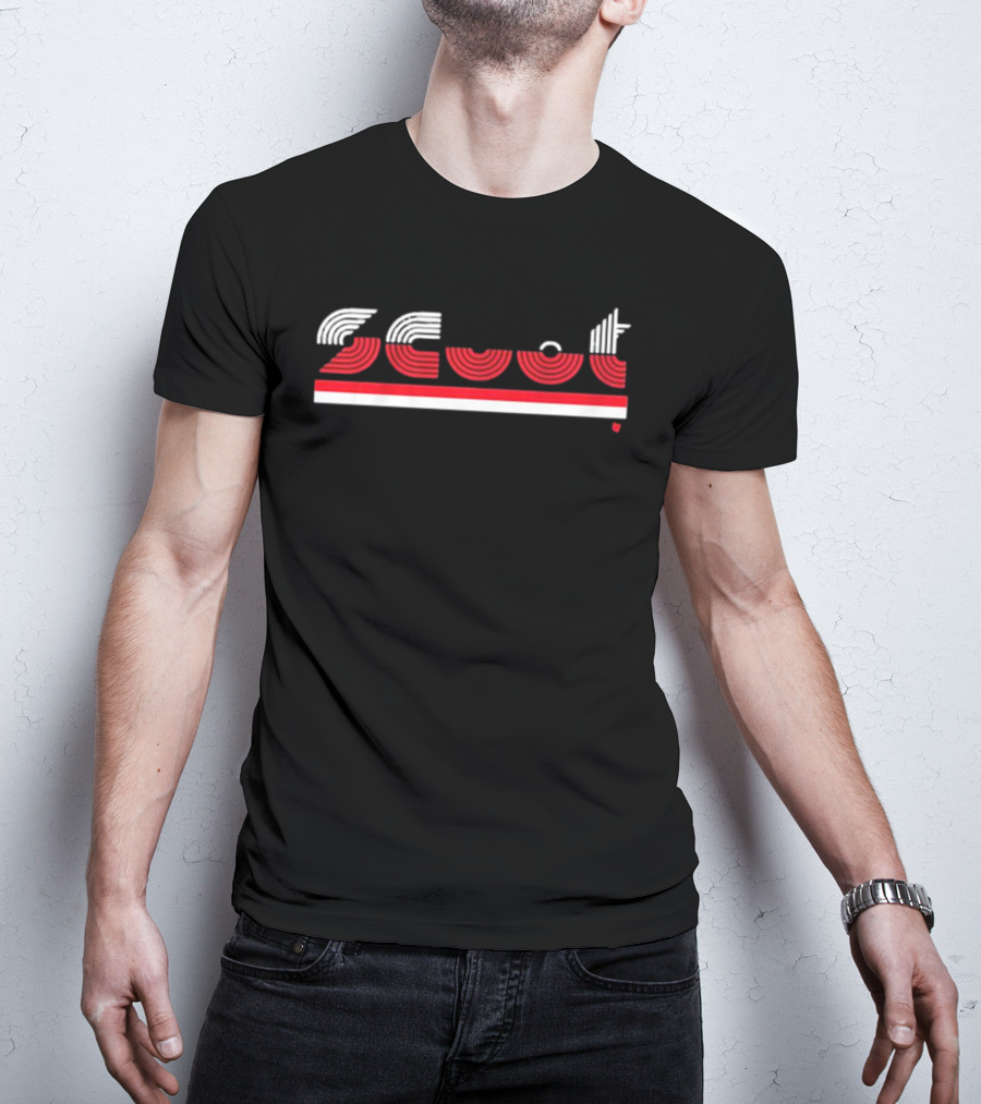 Scoot Portland 1977 Trail Blazers Retro Stripe T-Shirt