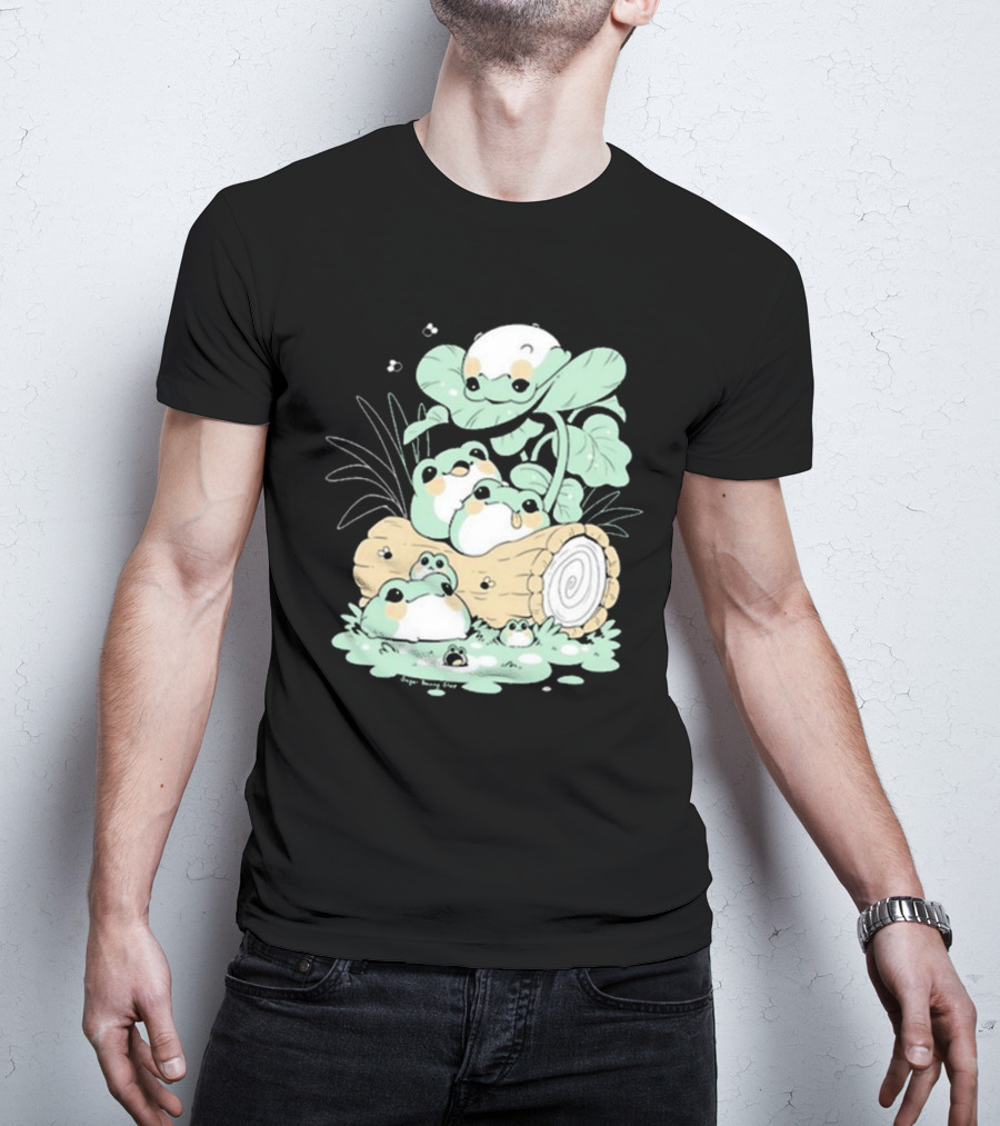 Sugar Bunny Shop Blob Frogs Log T-Shirt