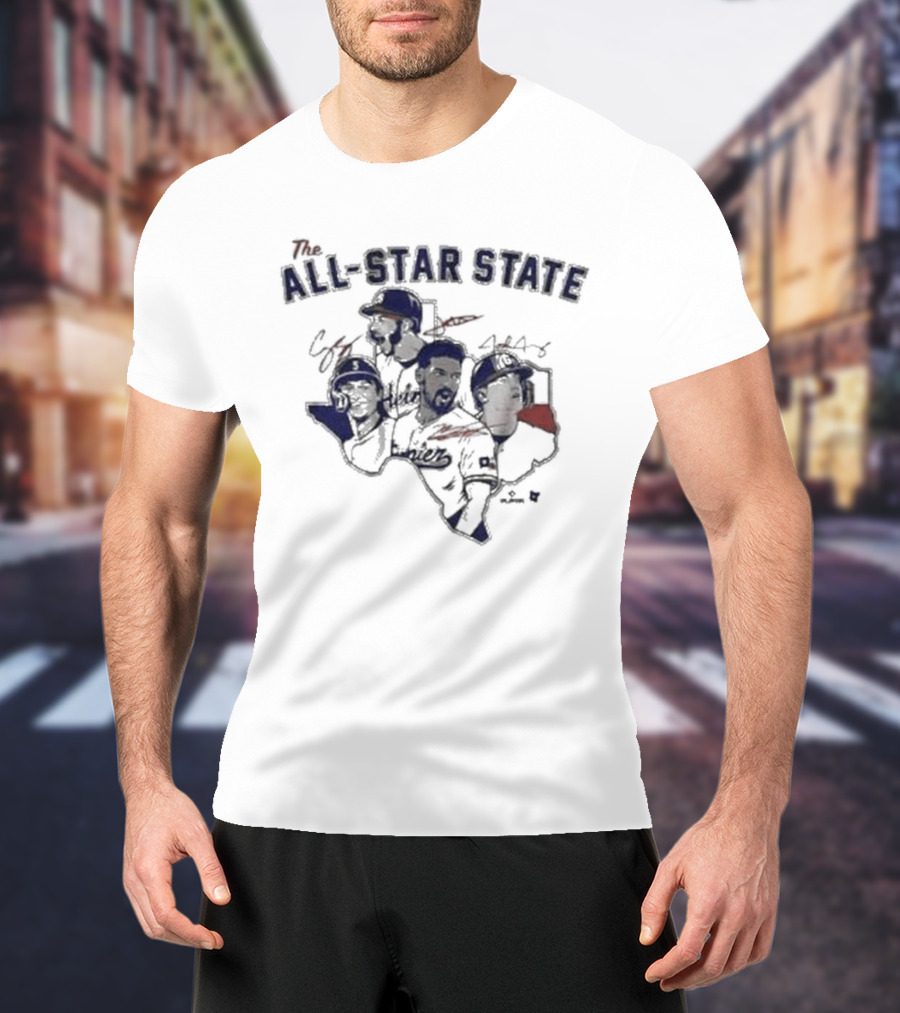 The All-Star State Baseball Signatures Texas T-Shirt