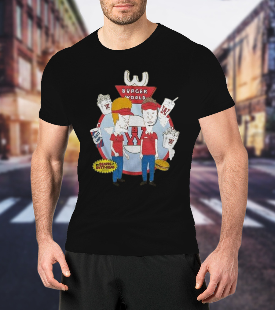 Burger World Beavis And Butt-Head Drink Fries T-Shirt