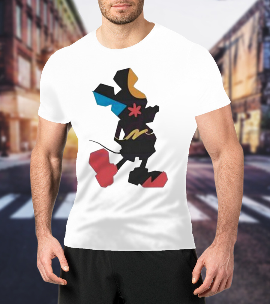Disney World Funny Mickey Stands Abstract Colorful T-Shirt