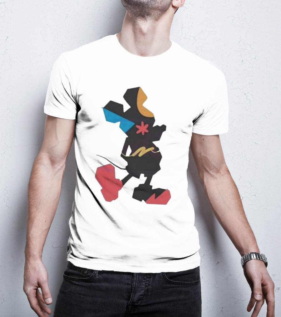 Disney World Funny Mickey Stands Abstract Colorful T-Shirt