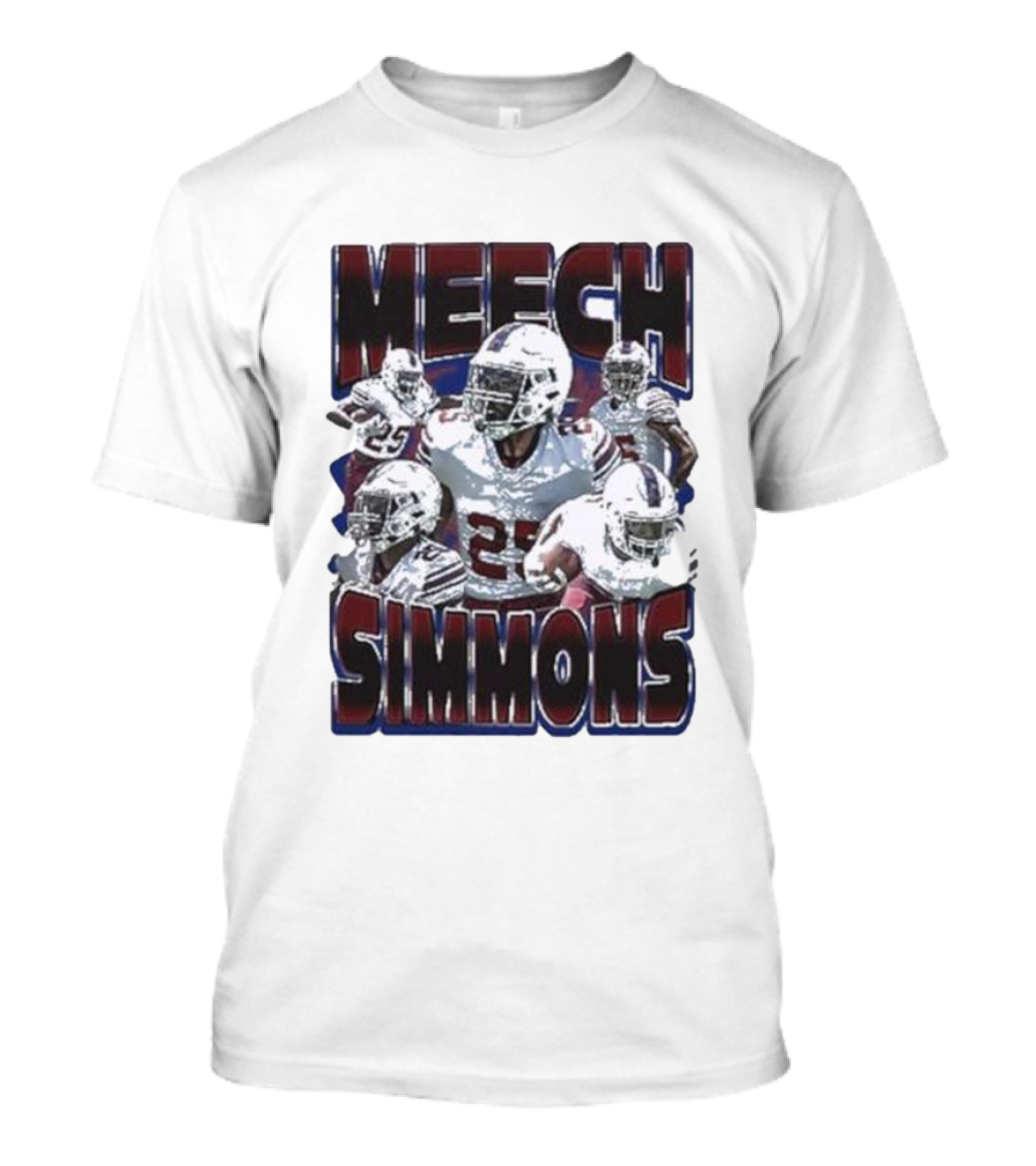 Meech Simmons Number 25 Football Player Sports Collage T-Shirt