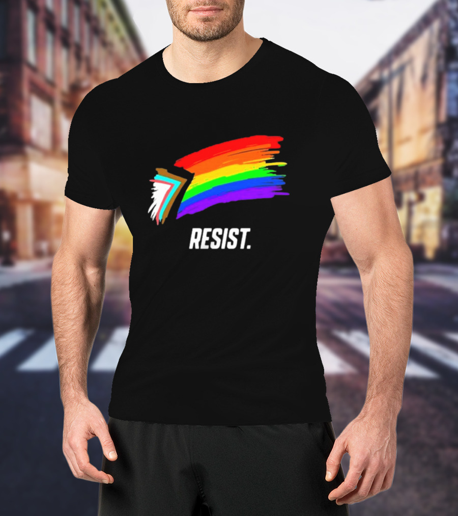 Resist Pride Equality Florida Rainbow Brushstroke T-Shirt