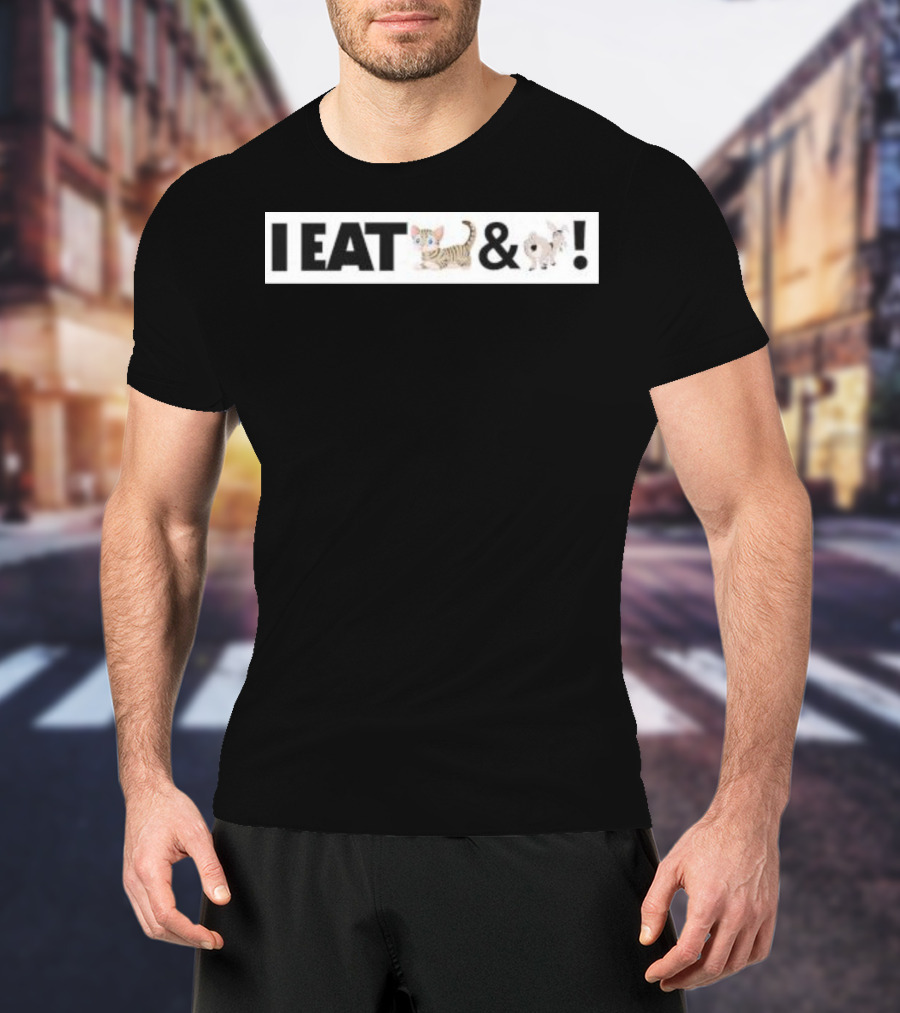I Eat Cat And Donkey Cartoon Animals T-Shirt