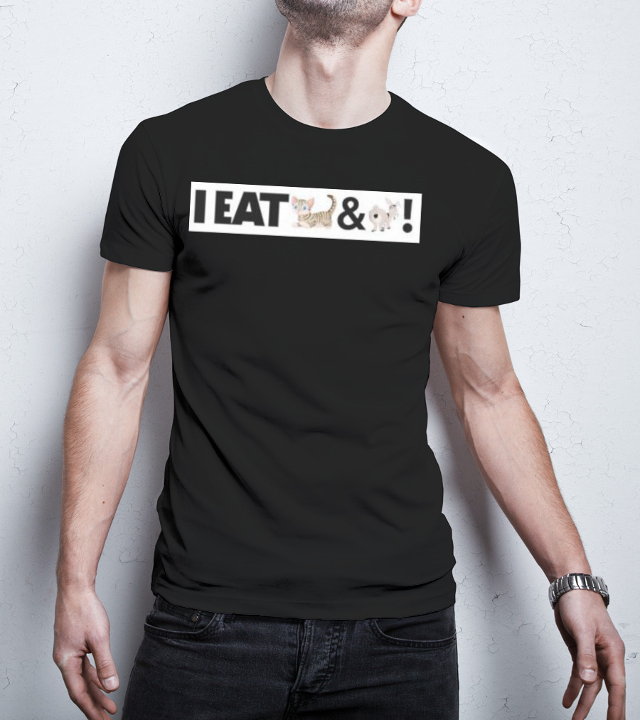 I Eat Cat And Donkey Cartoon Animals T-Shirt