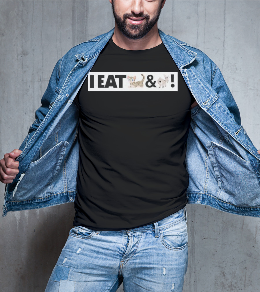 I Eat Cat And Donkey Cartoon Animals T-Shirt