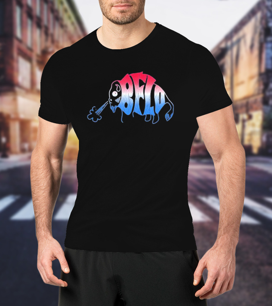 Bflo Buffalo Graphic Red Blue Gradient Buffalo T-Shirt